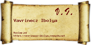 Vavrinecz Ibolya névjegykártya